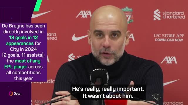 'It's good if De Bruyne is upset' - Guardiola