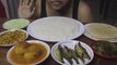 Eating Fish Fry, Egg Curry, Chana Masala, Chapati, White Rice | Mukbang