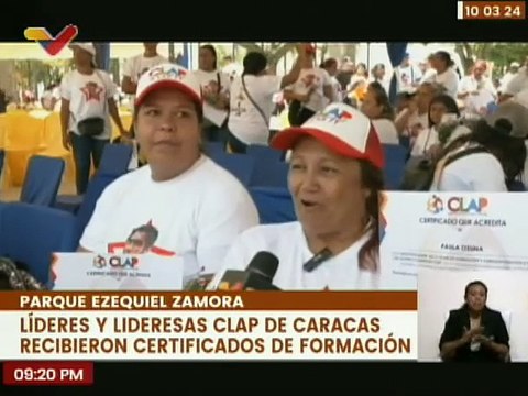 Líderes del CLAP de Caracas recibieron certificados de formación