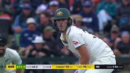 Download Video: Cummins hits the winning runs as Australia sneak home by three wickets in New Zealand