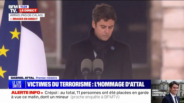 Revenir à Arras, c'est un symbole fort , déclare Gabriel Attal lors de l'hommage aux victimes du terrorisme