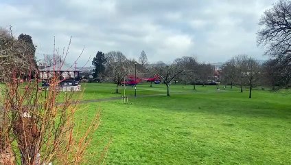 Devon Air Ambulance lands in Courtenay Park