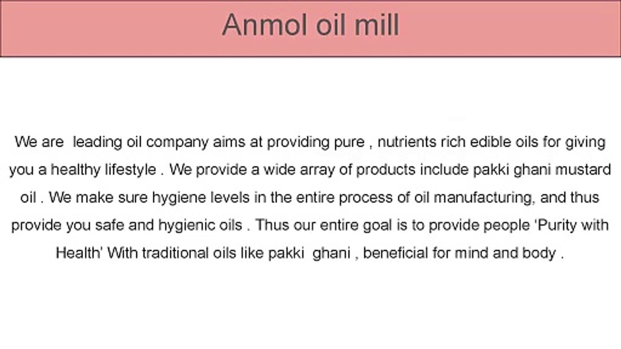 anmol oil mill