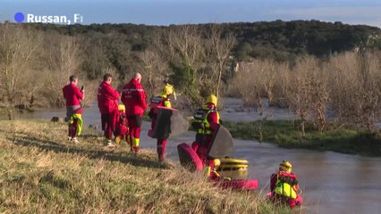 Intempéries: des sauveteurs en eau vive à la recherche de victimes dans le Gard