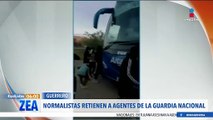Normalistas retienen a agentes de la Guardia Nacional en Guerrero
