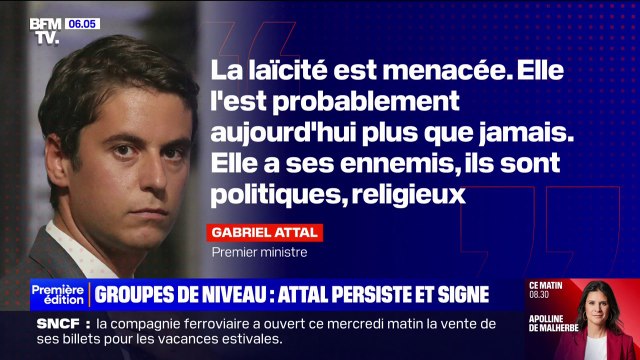 Pour Gabriel Attal, la laïcité à l'école est plus que jamais menacée