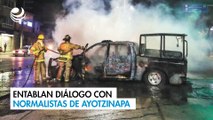 Entablan diálogo con los normalistas de Ayotzinapa