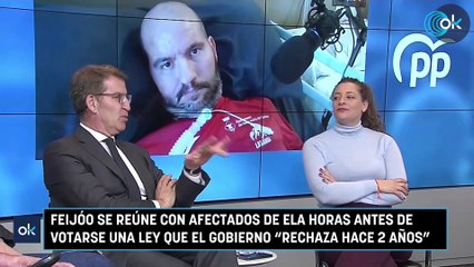 Feijóo se reúne con afectados de ELA horas antes de votarse una ley que el Gobierno rechaza hace 2 años