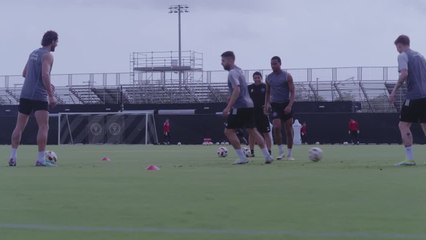 Inter Miami stars struggle through ‘two-ball rondo’ training drill