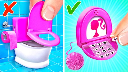 DIY Toilet Barbie Phone *Rich VS Poor Fidgets For FREE *