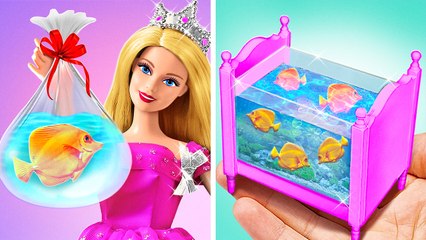 Barbie Miniature Aquarium  *How to Build AMAZING Pink Barbie Dream House*