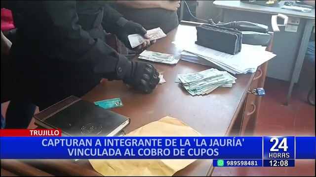 Trujillo: capturan a integrante de 'La Jauría' vinculada al cobro de cupos