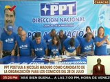 Partido PPT postula a Nicolás Maduro como candidato para las elecciones presidenciales del 28 de julio