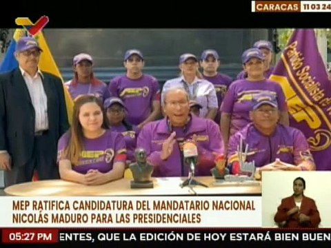 Partido MEP respalda la candidatura del Pdte. Nicolás Maduro para las elecciones presidenciales 2024