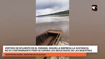 Vertido de efluente en el río Paraná según la empresa la sustancia no es contaminante y desde Ecología esperan los resultados de las muestras tomadas