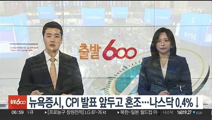 뉴욕증시, CPI 발표 앞두고 혼조…나스닥 0.4%↓