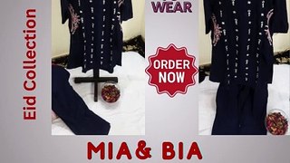Dive into Eid elegance with Mia & Bia's stunning navy blue collection!