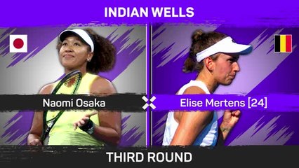 下载视频: Mertens beats Osaka to reach Indian Wells fourth round