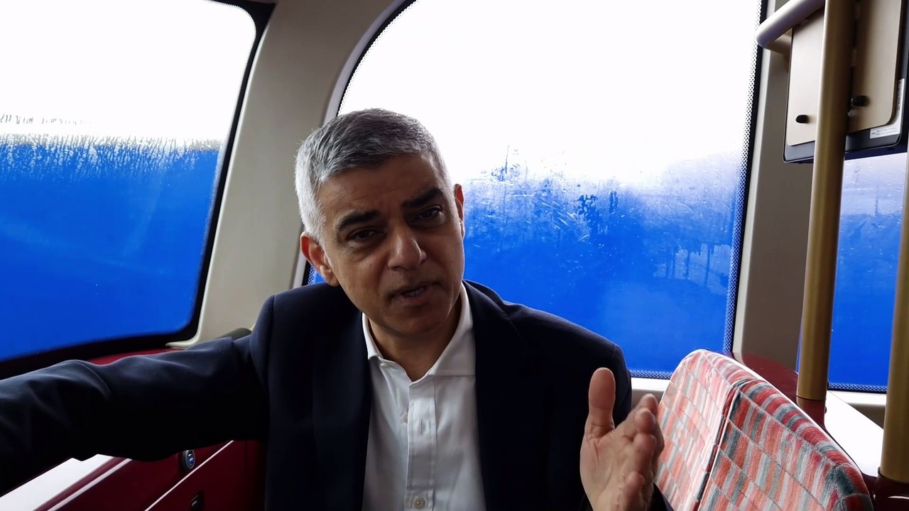 Sadiq Khan on board TfL Superloop bus