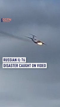 Dramatic video: Russian military plane crashes with engine in flames