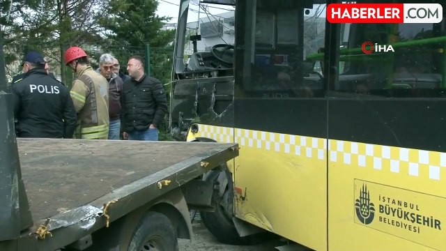 Çatalca'da İETT otobüsünün karıştığı kazada 1 kişi yaralandı