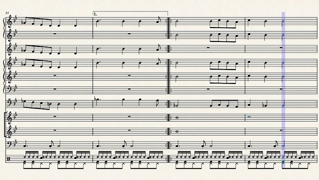 النوتة الموسيقية ,,مع الالات, للمقطع ,,,كان لك معايا اجمل حكاية فى العمر كله,,, ام كلثوم ,,,انساك,,, تدوين ماهر الغمرى