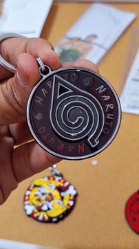 Naruto Revolving Metallic Keychain Action Figure Stainless Steel Keychain for Gifting with Key Ring