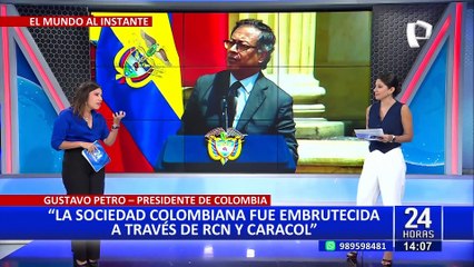 Gustavo Petro arremete contra canales de TV y los acusa de "embrutecer" a Colombia