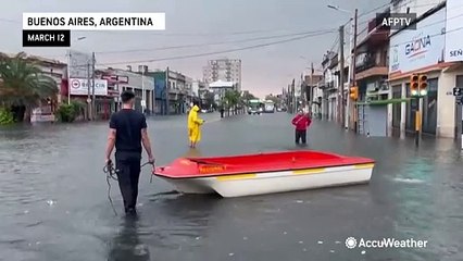 Streets in Argentina's capital city under water
