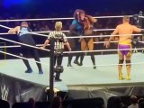 Kevin owens & Becky lynch hits a stunner on Nia jax & Grayson waller on WWE Road to Wrestlemania