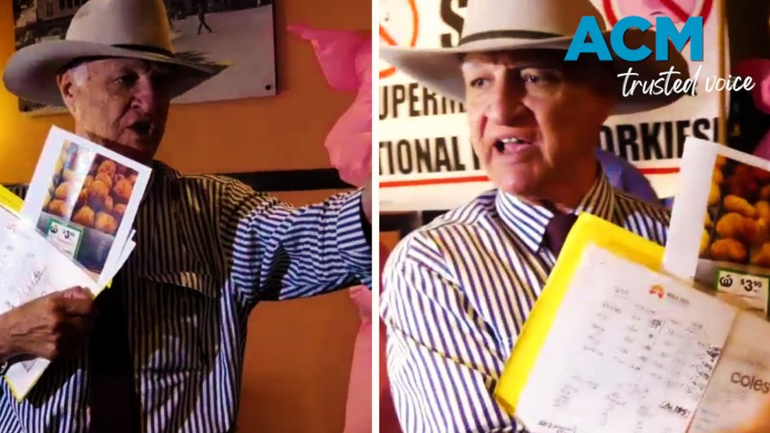 During a heated exchange at a press conference outside the supermarket prices inquiry, Bob Katter accused the major parties of inaction on supermarket pricing and told a Nationals senator to 'shut up' during a heated exchange.