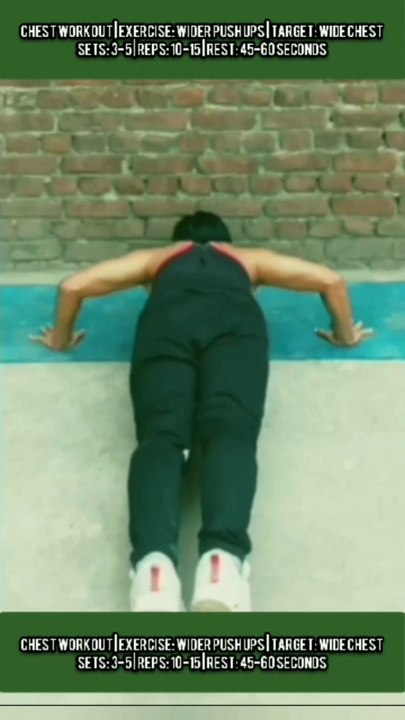 ❌ WIDE GRIP PUSH UPS ✔️ What's the best exercise for CHEST at Home? #heermlgangaputra #naturalbodybuilding