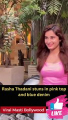 Rasha Thadani stuns in pink top and blue denim