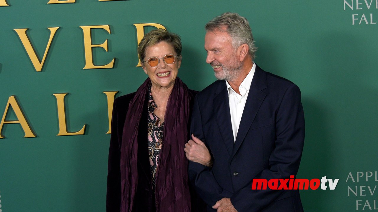 Annette Bening and Sam Neill attend Peacock's "Apples Never Fall" premiere in Los Angeles