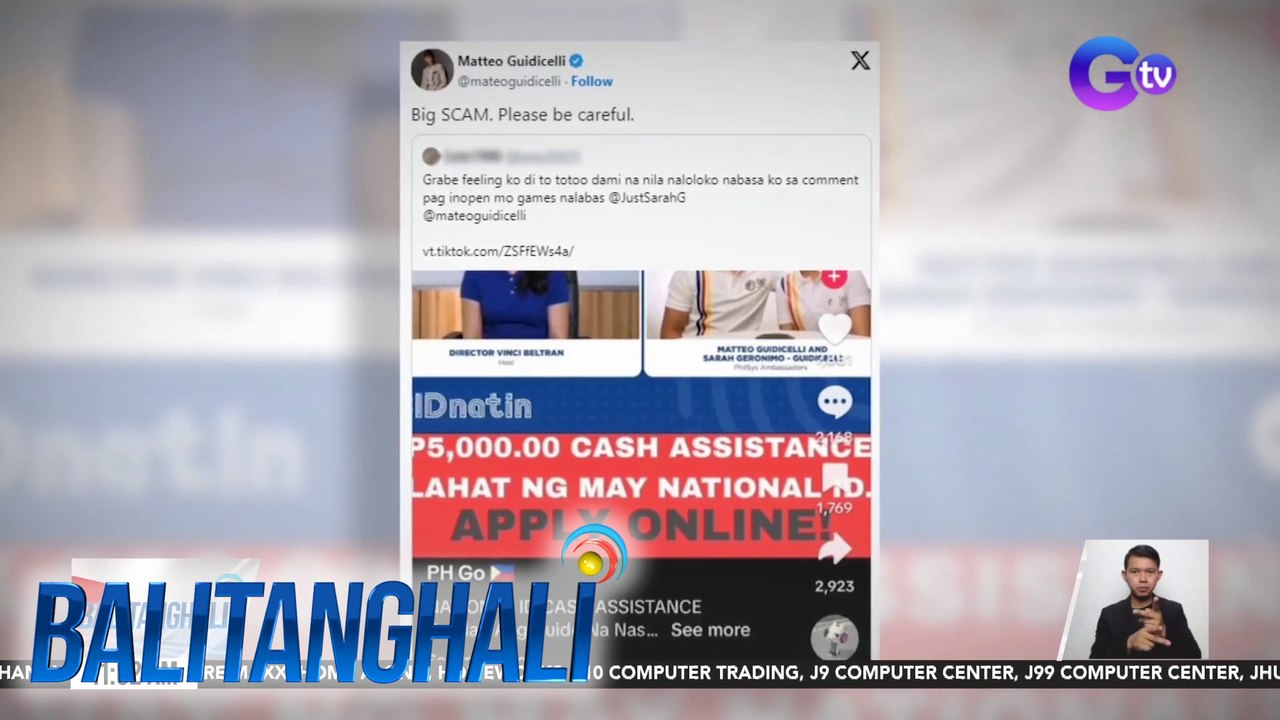 Matteo Guidicelli, nagbabala laban sa isang ad na ginamit ang larawan nila ng misis na si Sarah Geronimo para makapanloko | BT