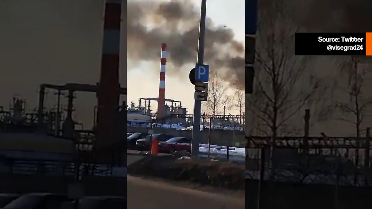 ウクライナのドローンがロシアの製油所で爆発するビデオ