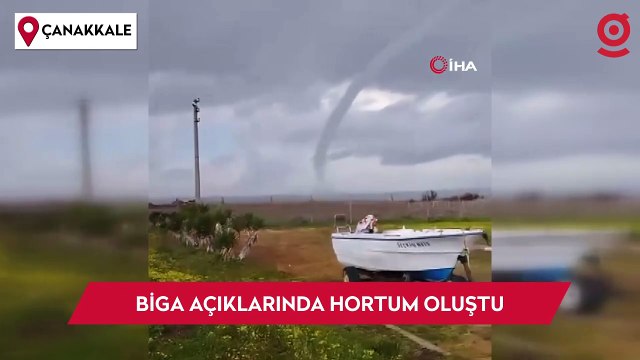 Çanakkale Biga açıklarında hortum oluştu