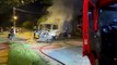 Homens armados rendem trabalhadores e ateiam fogo em caminhão de lixo em Florianópolis