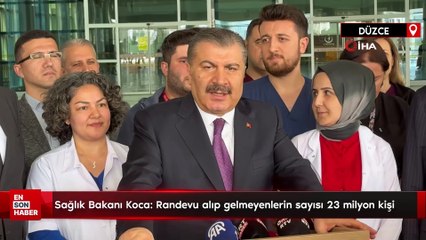 Sağlık Bakanı Koca: Randevu alıp gelmeyenlerin sayısı 23 milyon kişi