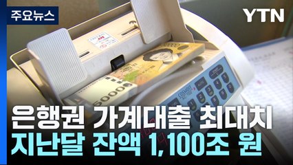 은행권 가계대출 1,100조 넘어...금융권 전체로는 줄어 / YTN