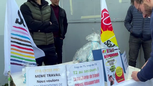 Les formateurs du CFA BTP de Saint-Etienne en grève