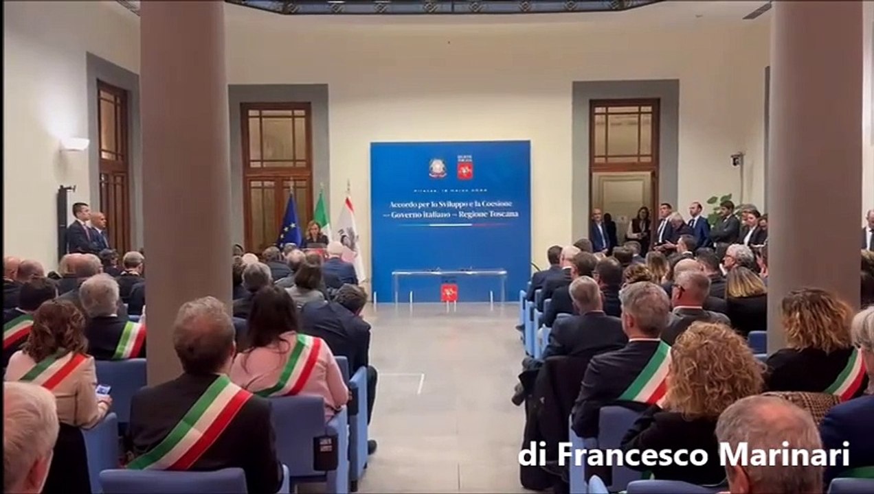 Giorgia Meloni e la visita in Toscana per la firma dell'Accordo di sviluppo e coesione, "Risorse per un miliardo"