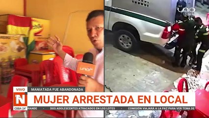 Mujer arrestada en local por amenazar con cuchillo
