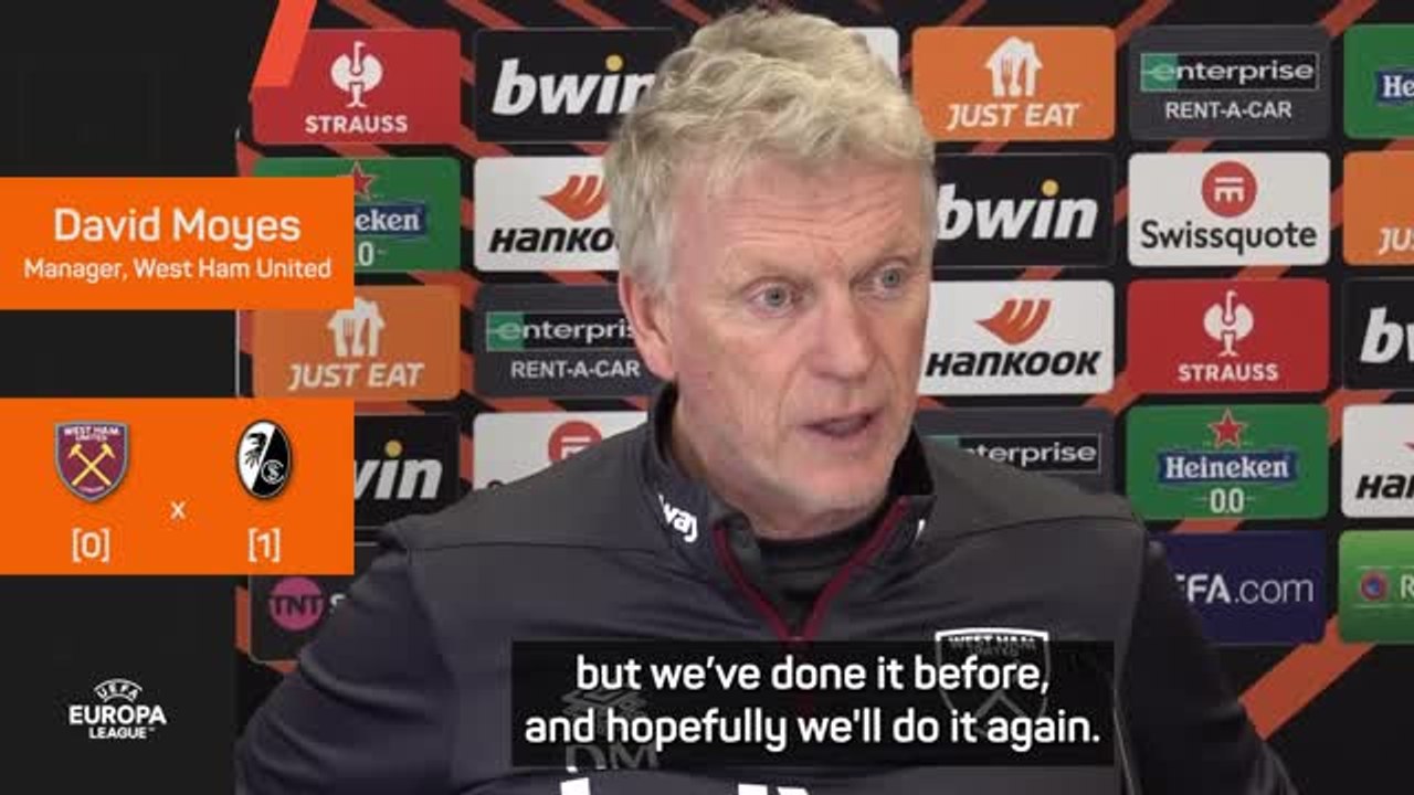 Moyes confident West Ham can achieve 'big task' to comeback against Freiburg
