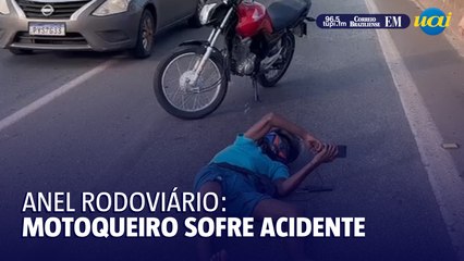 Acidente entre carro e moto congestiona o Anel Rodoviário