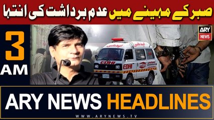 ARY News 3 AM Headlines 14th March 2024 | Sabr Ke Mahinay Mein Adam Bardasht Ki Intaha