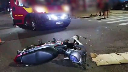 Acidente entre Biz e Ford KA é registrado no Coqueiral; motociclista foi ferido