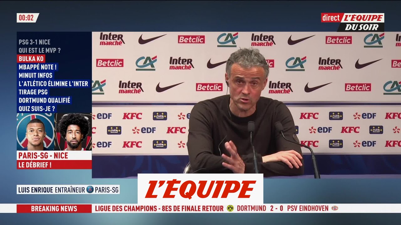 Luis Enrique : « Notre meilleur début de match cette saison » - Foot - Coupe - PSG