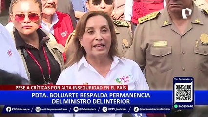 Dina Boluarte defiende al Ministro del Interior: “no es pico de oro”, pero está trabajando bien