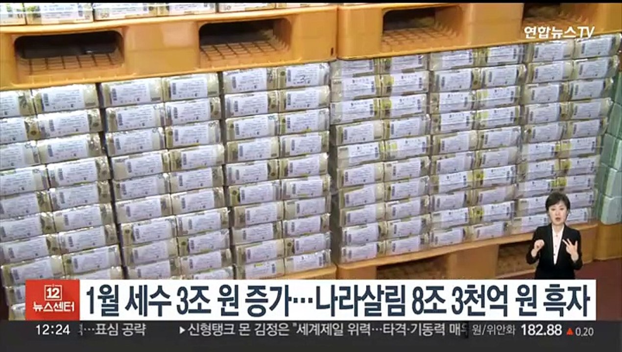 1월 세수 3조 원 증가…나라살림 8조3천억 원 흑자